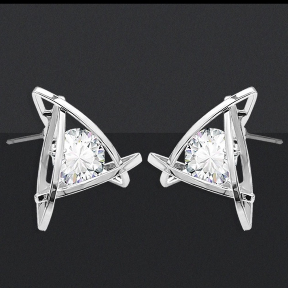 NEW!💙💎MODERN CAGED CZ SPARKLERS!💎💙SO BEAUTIFUL - Picture 4 of 8